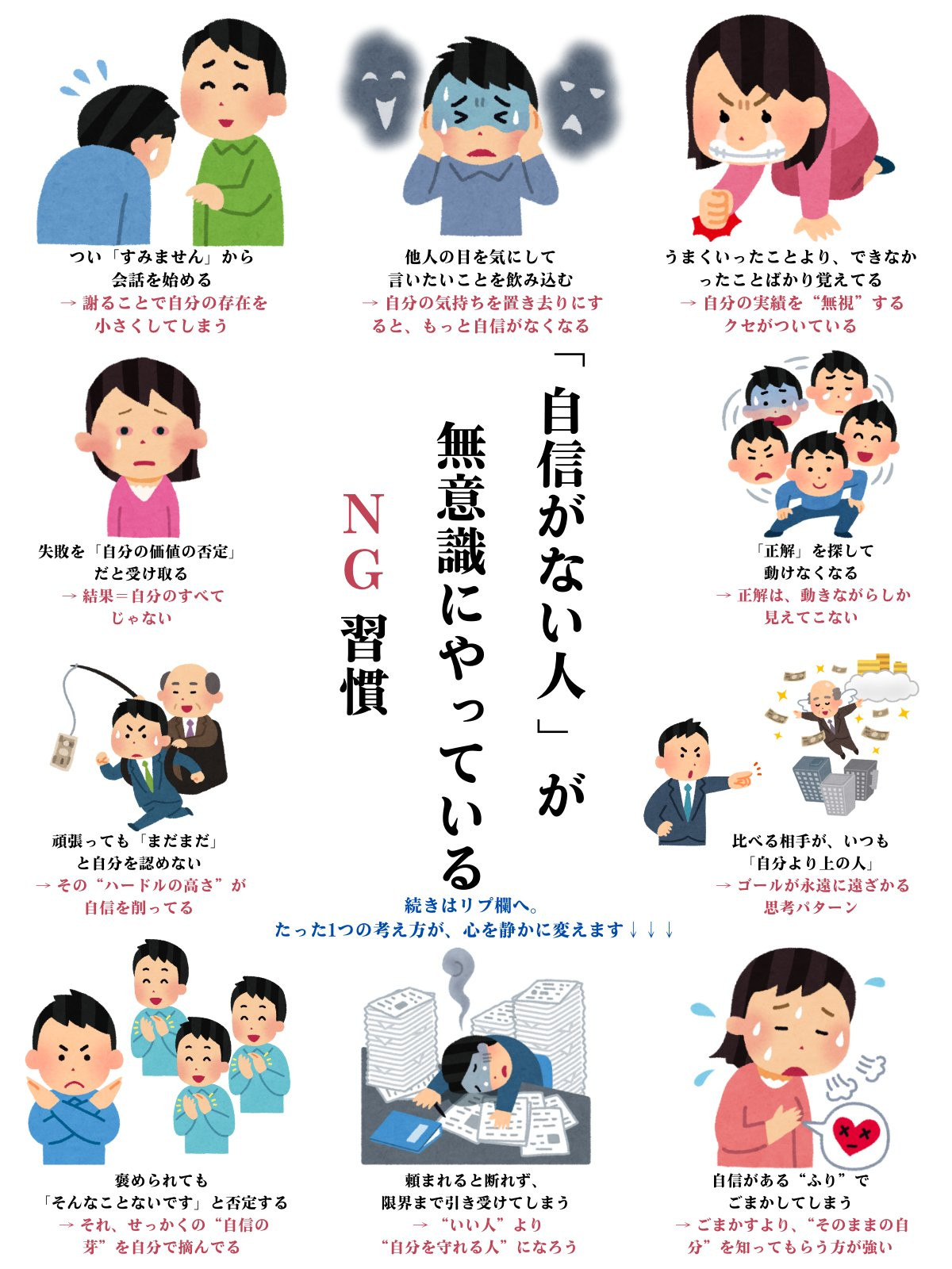 自信がない人が無意識にあってるNG習慣